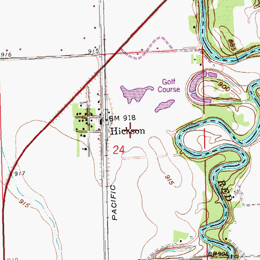Topographic Map of City of Oxbow, ND