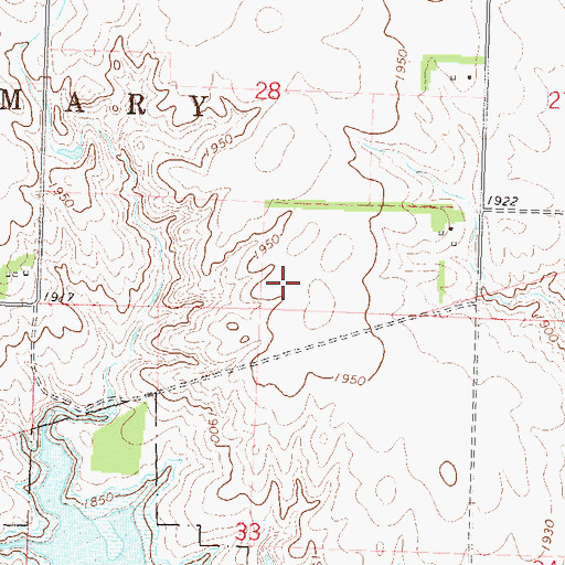Topographic Map of Snake Creek Dam, ND