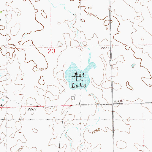 Topographic Map of Rat Lake, ND