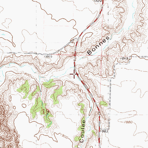 Topographic Map of Robinson Coulee, ND