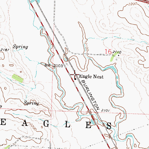 Topographic Map of Eagle Nest, ND