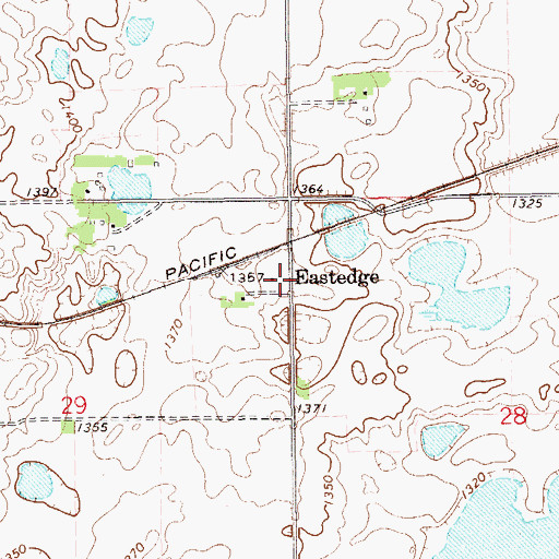 Topographic Map of Eastedge, ND