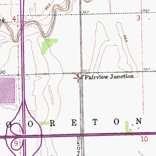 Topographic Map of Fairview Junction, ND