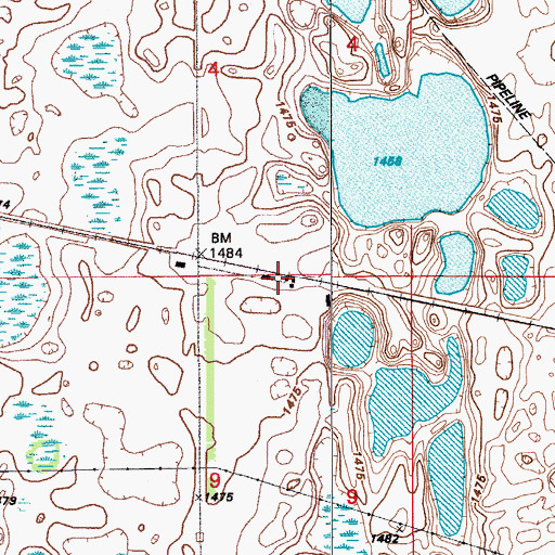Topographic Map of Keith, ND