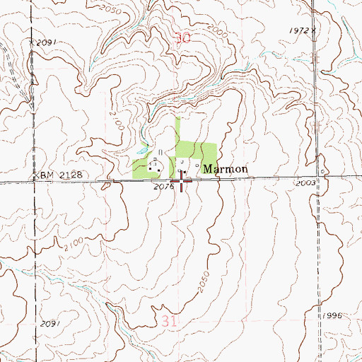 Topographic Map of Marmon, ND