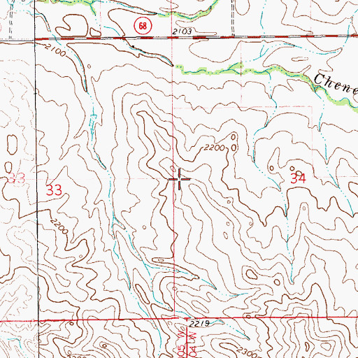 Topographic Map of Mondak Oil Fields, ND