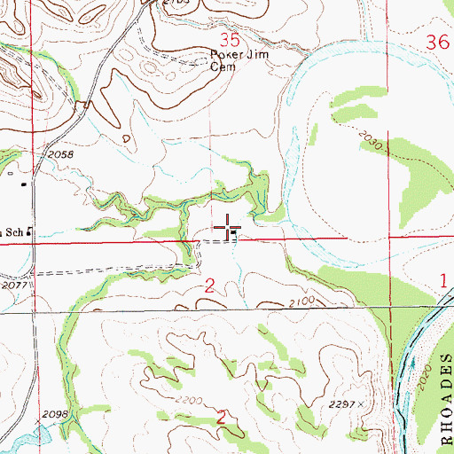 Topographic Map of Fitzgerald Ranch, ND