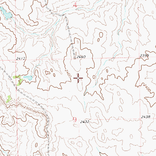 Topographic Map of Box Car Butte Oil Field, ND