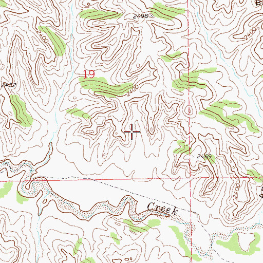 Topographic Map of Elkhorn Ranch Oil Field, ND