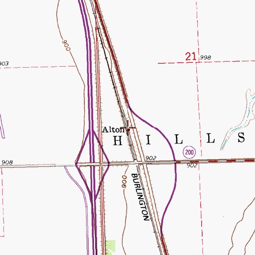 Topographic Map of Alton, ND