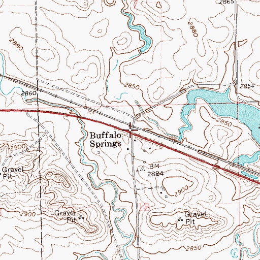 Topographic Map of Buffalo Springs, ND