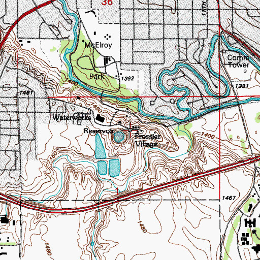 Topographic Map of Frontier Village, ND