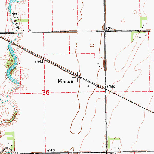 Topographic Map of Mason, ND