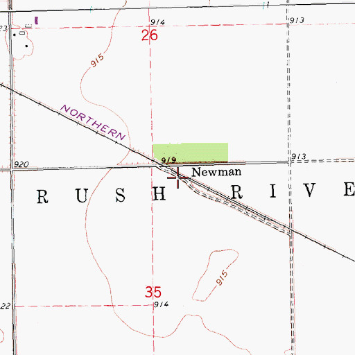Topographic Map of Newman, ND