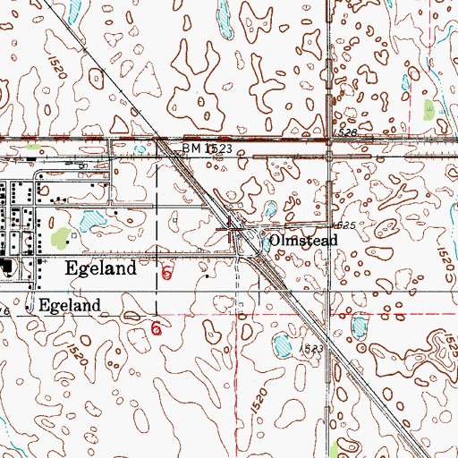Topographic Map of Olmstead, ND