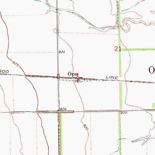 Topographic Map of Ops, ND
