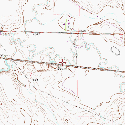 Topographic Map of Pierce, ND