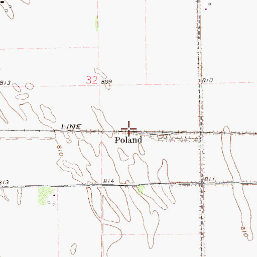 Topographic Map of Poland, ND