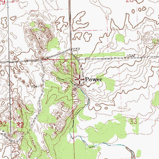 Topographic Map of Power, ND