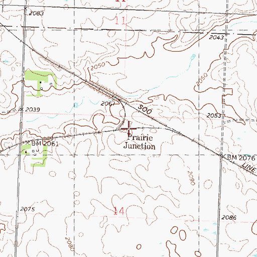 Topographic Map of Prairie Junction, ND