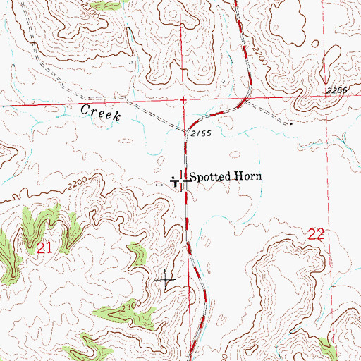 Topographic Map of Spotted Horn, ND