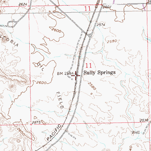 Topographic Map of Sully Springs, ND