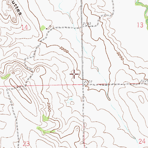 Topographic Map of E Nordsven Junior Ranch, ND