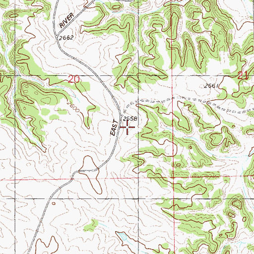 Topographic Map of Ponderosa Pine Area, ND