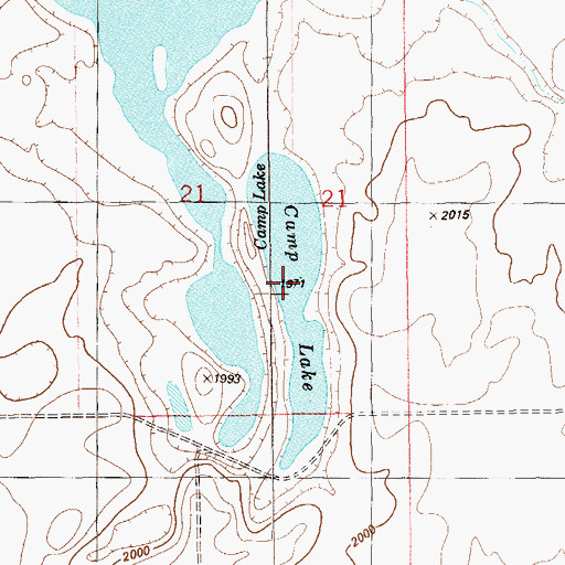 Topographic Map of Camp Lake, ND