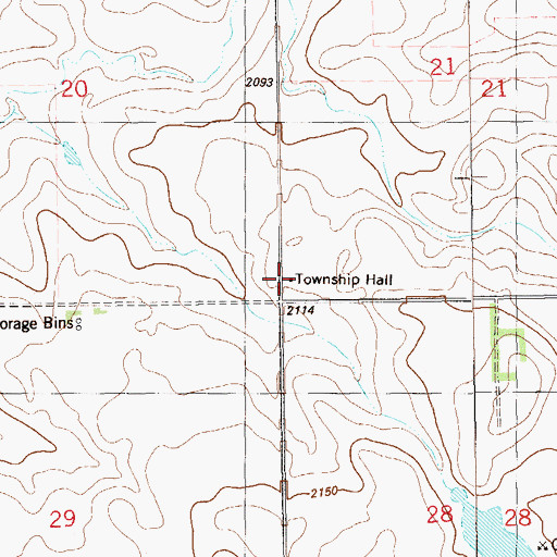 Topographic Map of Fertile Valley Township Hall, ND