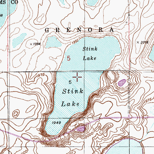 Topographic Map of Stink Lake, ND