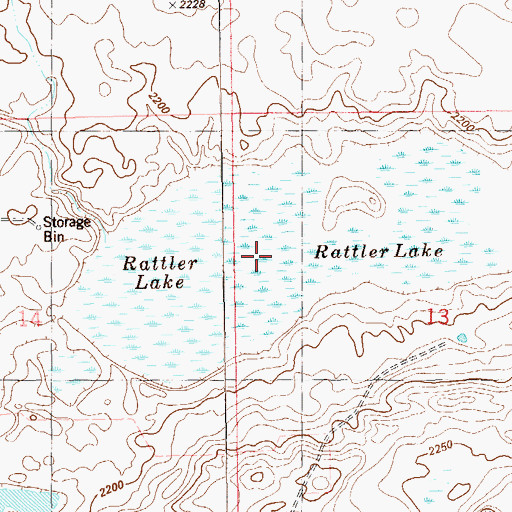 Topographic Map of Rattler Lake, ND