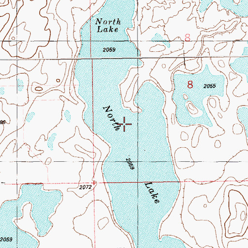Topographic Map of North Lake, ND