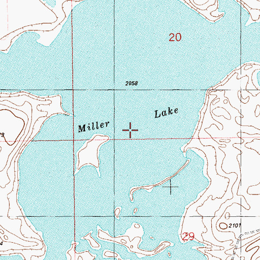 Topographic Map of Miller Lake, ND