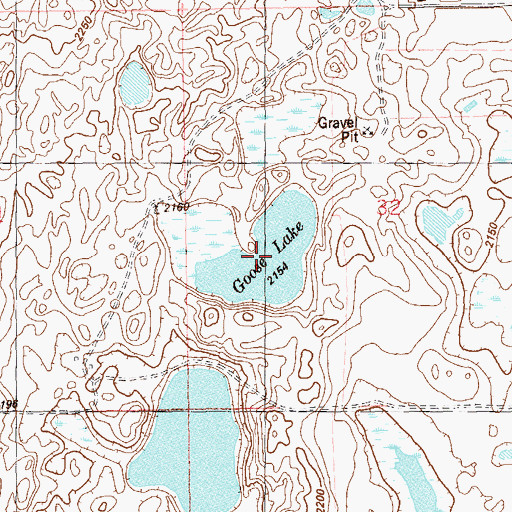 Topographic Map of Goose Lake, ND