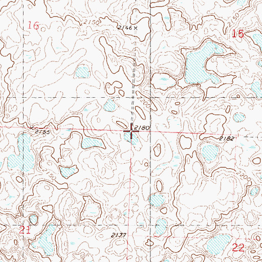 Topographic Map of Township of Evergreen, ND