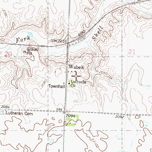 Topographic Map of Lutheran Church, ND