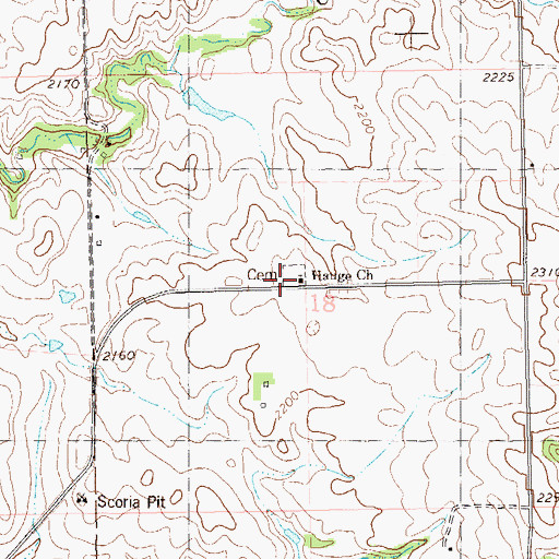 Topographic Map of Hauge Cemetery, ND