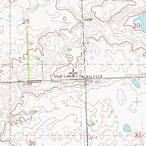 Topographic Map of Shell Lake Church, ND