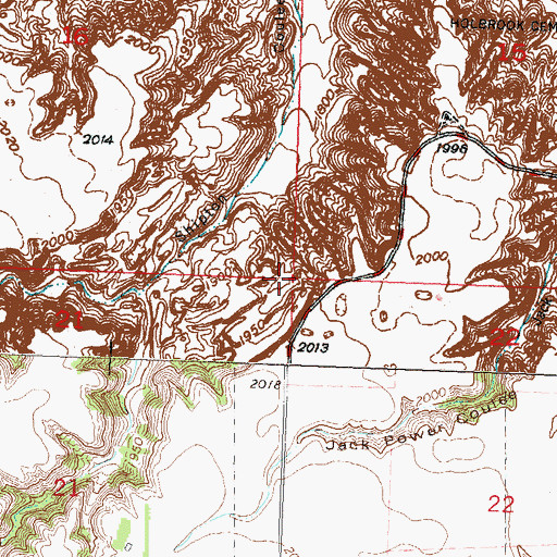 Topographic Map of Township of Carbondale, ND