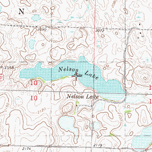 Topographic Map of Nelson Lake, ND