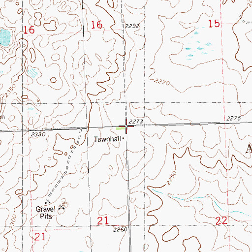 Topographic Map of Township of Austin, ND