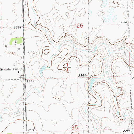 Topographic Map of Scandia Valley Church, ND