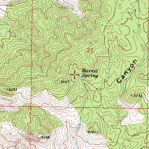 Topographic Map of Barrel Spring, AZ