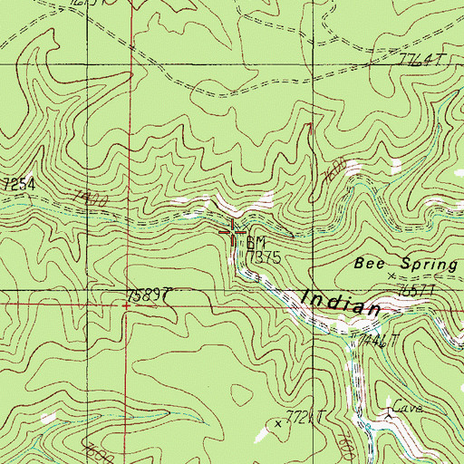 Topographic Map of Road Hollow, AZ