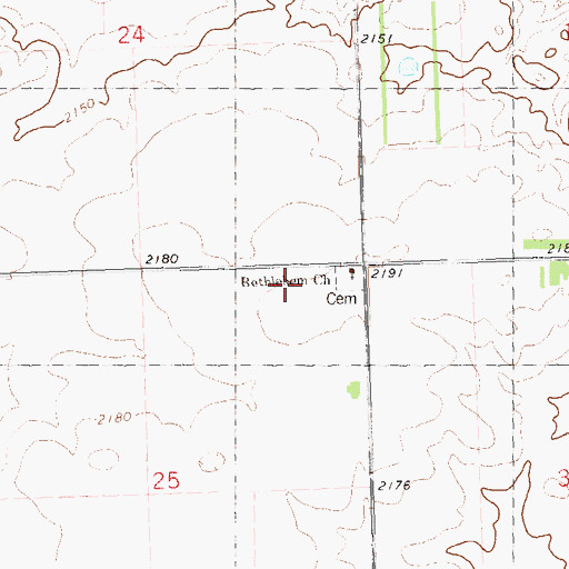 Topographic Map of Bethlehem Church, ND