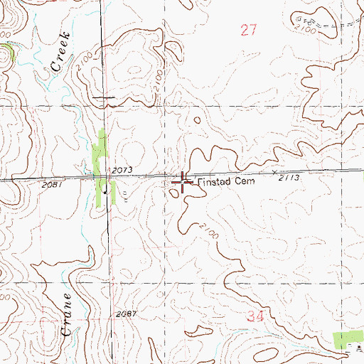 Topographic Map of Finstad Cemetery, ND