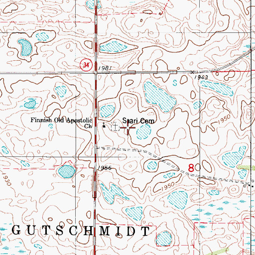 Topographic Map of Finnish Old Apostolic Church, ND