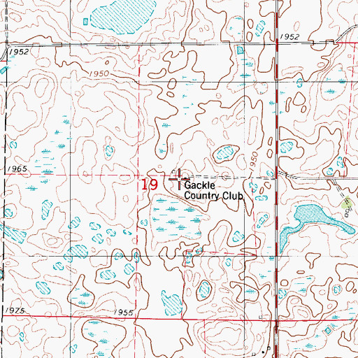 Topographic Map of Gackle Country Club, ND