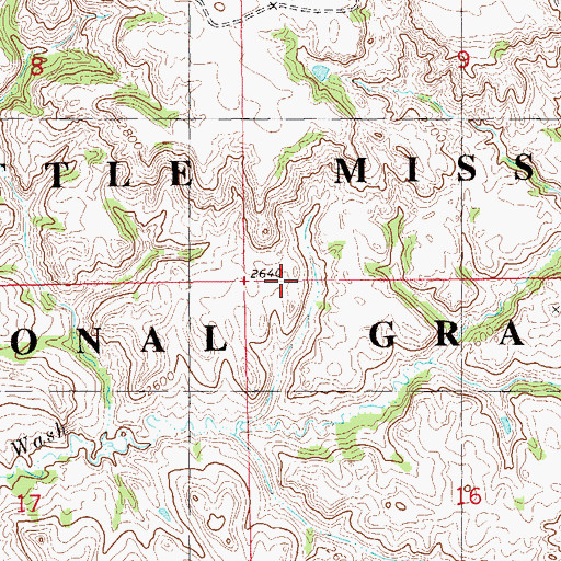 Topographic Map of Little Missouri National Grassland, ND
